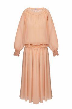 Костюм шовковий, персиковий  фото