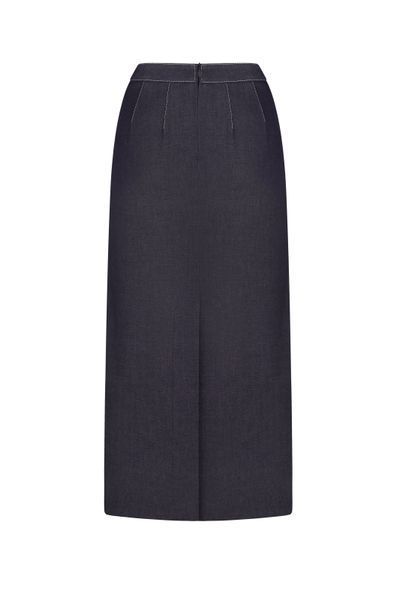 Спідниця джинсова з складою  фото