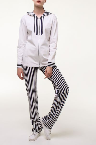 BLUE AND WHITE STRIPED TROUSERS photo