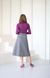 Jersey skirt, grey with eco-leather trim, XS