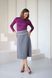 Jersey skirt, grey with eco-leather trim, XS