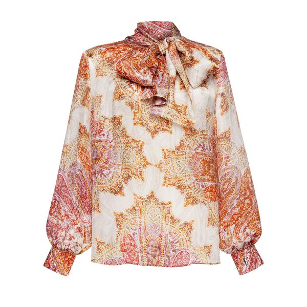 SILK, ORANGE BLOUSE photo