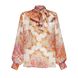 SILK, ORANGE BLOUSE, XXL