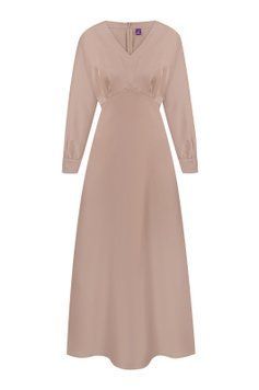 Сукня шовкова, бежева фото