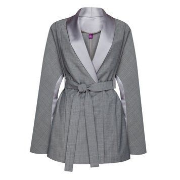 GRAY JACKET WITH SILK STRIPES photo