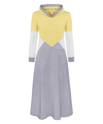Сукня трьохкольорова (жовто-біло-сіра) фото