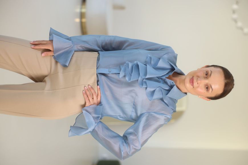 Брюки бежеві, джерсі фото Брюки бежеві, джерсі фото