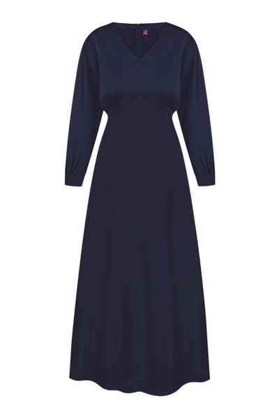 Сукня шовкова, темно синя фото