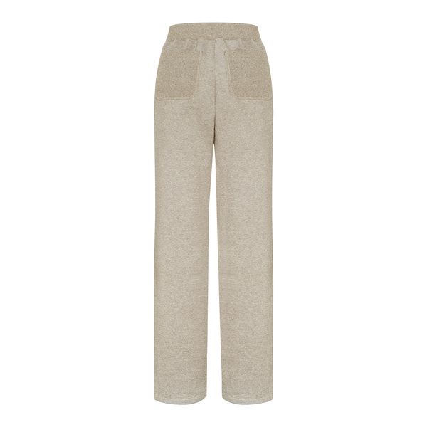 BEIGE MELANGE TROUSERS WITH FLEECE photo