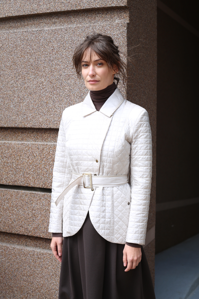 BEIGE QUILTED JACKET photo