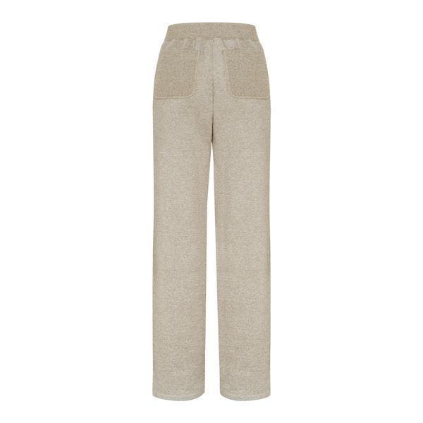 BEIGE MELANGE TROUSERS WITH FLEECE photo