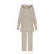 BEIGE MELANGE TROUSERS WITH FLEECE, XL
