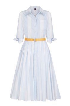 Blue - white cotton dress photo
