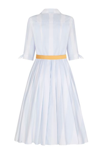 Сукня в біло - блакитну смужку, бавовняна фото