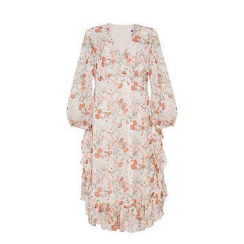 SILK DRESS, WHITE-PINK photo