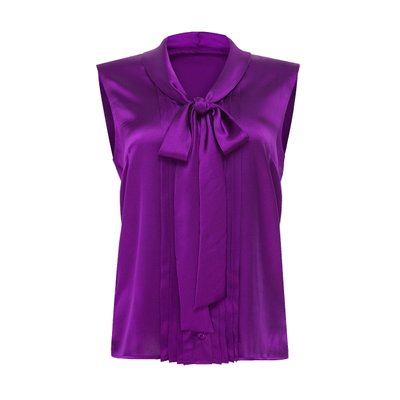 Блуза шовкова, фіолетова фото
