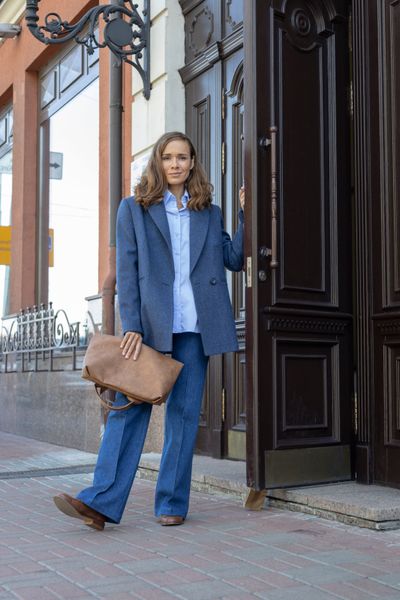 Blue wool jacket photo