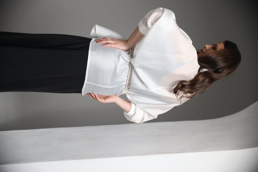 Сорочка з цільнокроєнним рукавом, біла  фото