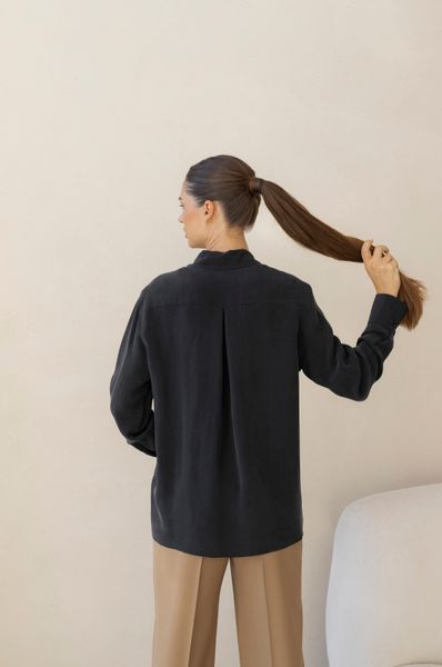 Black, silk shirt photo