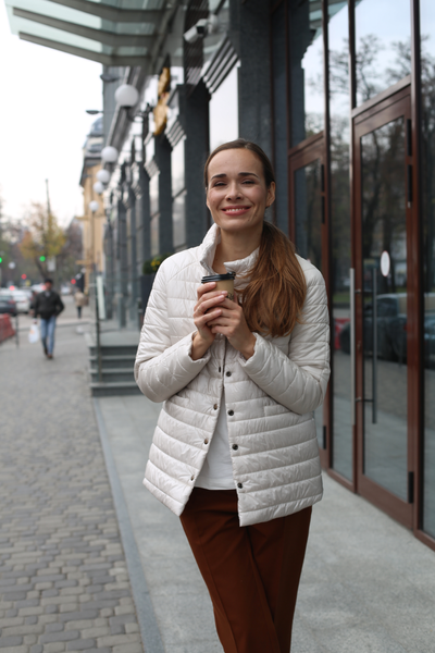 QUILTED BEIGE JACKET photo