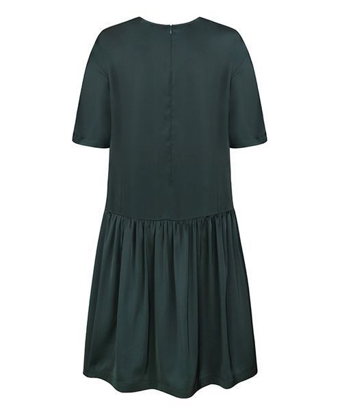 Dark green silk dress photo