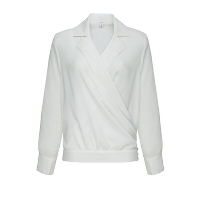 Блуза біла з запахом BLV1901 фото