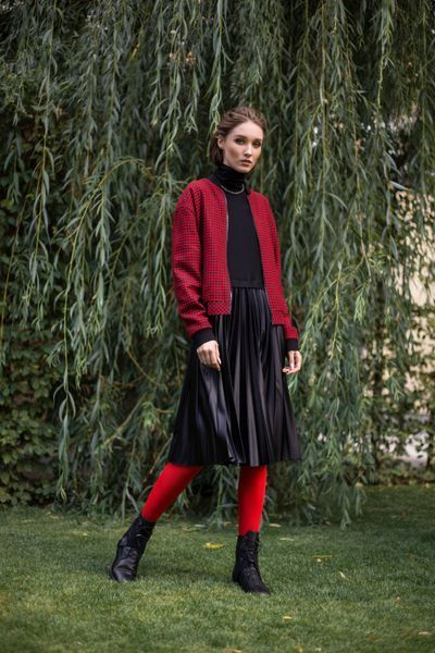 BLACK DRESS WITH SILK SKIRT photo