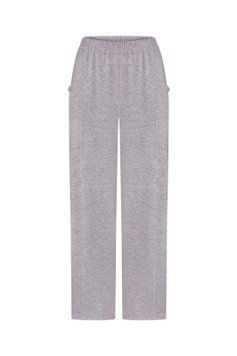 Брюки з тринитки,  сірий меланж  фото