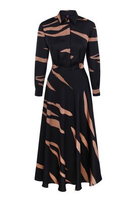 Сукня шовкова чорно - бежева фото