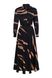 Silk black and beige dress, S