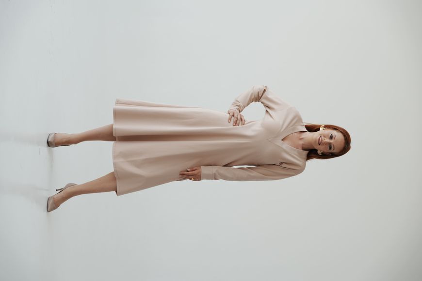 Jersey dress, beige photo