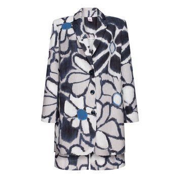BLUE AND GRAY LINEN JACKET photo