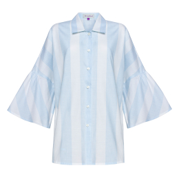 Блуза біла в блакитну смужку  