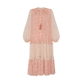 Сукня шовкова двокольорова рожево-бежева  WSUZ2204